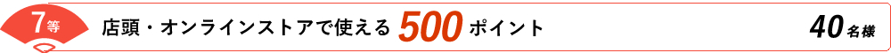 7等 店頭・オンラインストアで使える500ポイント